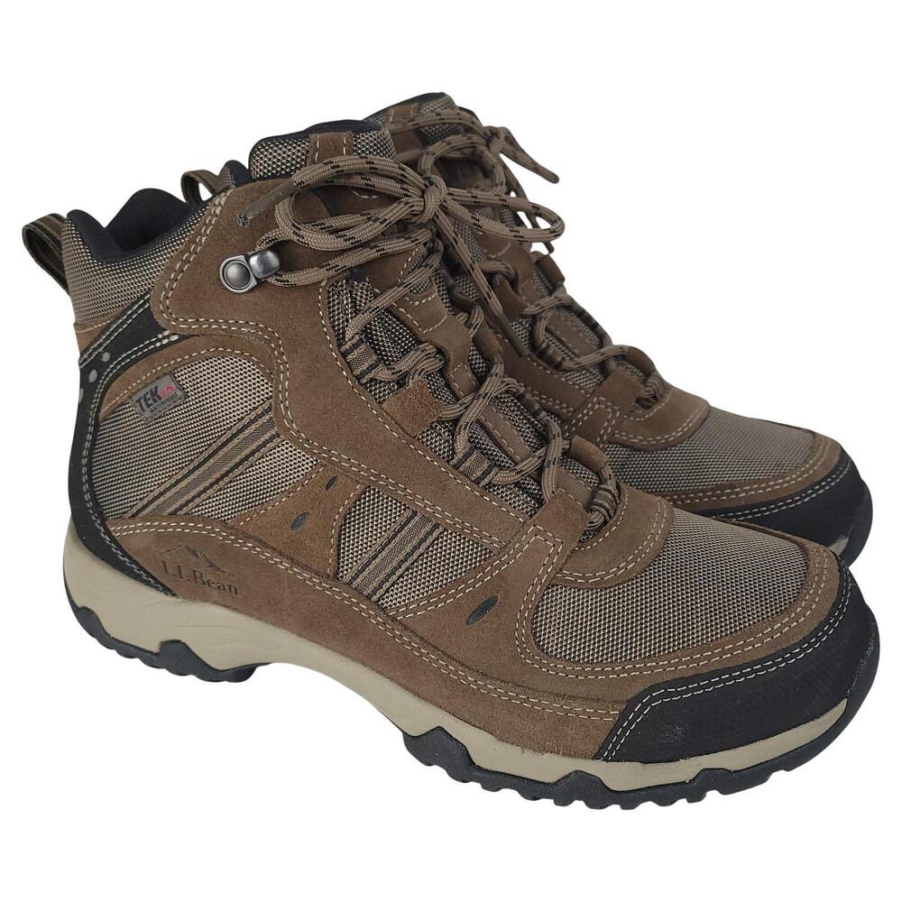 L.L. Bean Trail Model Hiking Boots Men 8M Brown Waterproof Lace Up *read*